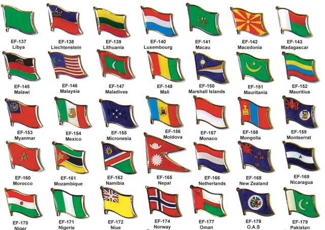 page 3 world flag pins